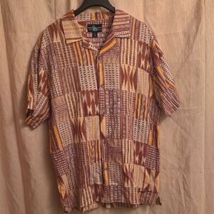 Steve Harvey Celebrity Edition Geometric Short Sleeve Shirt‎ Sz XXL